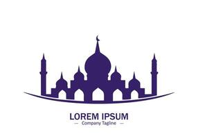 abstrakt und minimal Moschee Masjid Logo zum Ihre Geschäft. vektor