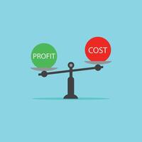 Kosten und profitieren Waage, Konzept von vergleichen Sie Wert vektor