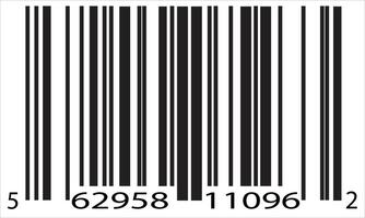 Etikette Stil Barcode Symbol. Bar Code isoliert auf Weiß mit Zahlen vektor