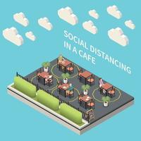 social distansering café sammansättning vektor
