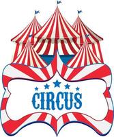 cirkus banderoll med cirkustält vektor