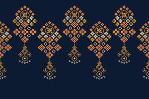 traditionell ethnisch Motive Ikat geometrisch Stoff Muster Kreuz Stich.ikat Stickerei ethnisch orientalisch Pixel Marine Blau Hintergrund. abstrakt, Illustration. Textur, Dekoration, Tapete. vektor