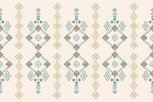 traditionell ethnisch Motive Ikat geometrisch Stoff Muster Kreuz Stich.ikat Stickerei ethnisch orientalisch Pixel braun Sahne Hintergrund. abstrakt, Illustration. Textur, Schal, Dekoration, Tapete. vektor