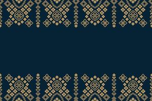 traditionell ethnisch Motive Ikat geometrisch Stoff Muster Kreuz Stich.ikat Stickerei ethnisch orientalisch Pixel Marine Blau Hintergrund. abstrakt, Illustration. Textur, Dekoration, Tapete. vektor