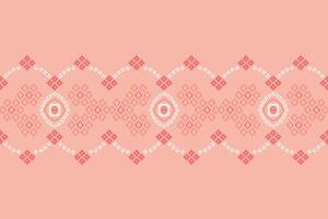 ethnisch geometrisch Stoff Muster Kreuz Stich.ikat Stickerei ethnisch orientalisch Pixel Muster Rose Rosa Gold Hintergrund. abstrakt, Illustration. Textur, Kleidung, Schal, Dekoration, Seide Hintergrund. vektor