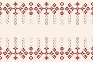 traditionell ethnisch Motive Ikat geometrisch Stoff Muster Kreuz Stich.ikat Stickerei ethnisch orientalisch Pixel braun Sahne Hintergrund. abstrakt, Illustration. Textur, Schal, Dekoration, Tapete. vektor