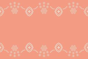 ethnisch geometrisch Stoff Muster Kreuz Stich.ikat Stickerei ethnisch orientalisch Pixel Muster Rose Rosa Gold Hintergrund. abstrakt, Illustration. Textur, Kleidung, Schal, Dekoration, Seide Hintergrund. vektor