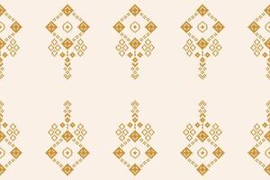 traditionell ethnisch Motive Ikat geometrisch Stoff Muster Kreuz Stich.ikat Stickerei ethnisch orientalisch Pixel braun Sahne Hintergrund. abstrakt, Illustration. Textur, Schal, Dekoration, Tapete. vektor