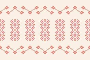 traditionell ethnisch Motive Ikat geometrisch Stoff Muster Kreuz Stich.ikat Stickerei ethnisch orientalisch Pixel braun Sahne Hintergrund. abstrakt, Illustration. Textur, Schal, Dekoration, Tapete. vektor