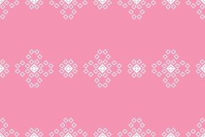 ethnisch geometrisch Stoff Muster Kreuz Stich.ikat Stickerei ethnisch orientalisch Pixel Muster Rose Rosa Gold Hintergrund. abstrakt, Illustration. Textur, Kleidung, Schal, Dekoration, Seide Hintergrund. vektor