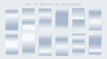 uppsättning av skinande silver- gradienter vektor