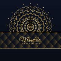 dunkel Luxus Mandala Muster Hintergrund vektor