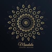 mandala gyllene design i blommig mönster stil vektor