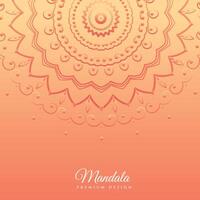 Orange Hintergrund mit Mandala Design vektor
