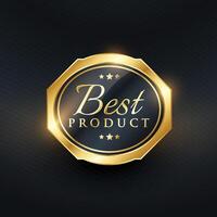 Beste Produkt Prämie golden Etikette Symbol vektor