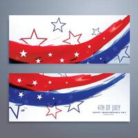 amerikanisch Unabhängigkeit Tag Banner einstellen vektor