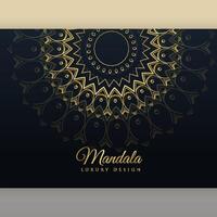 schwarz Luxus golden Mandala Poster Design vektor