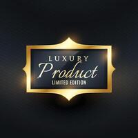 Luxus begrenzt Auflage Produkt Etikette und Abzeichen im golden Farbe vektor
