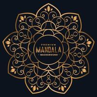 golden Mandala Blumen- Dekoration Hintergrund vektor