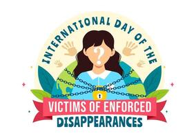International Tag von das die Opfer von erzwungen Verschwinden Illustration auf August 30 mit fehlt Person oder hat verloren Menschen im eben Hintergrund vektor