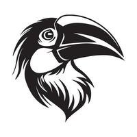 Nashornvogel Logo isoliert auf Weiß Hintergrund vektor