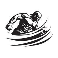 Athlet Ringen Ringen Logo Bild Design isoliert auf Weiß vektor