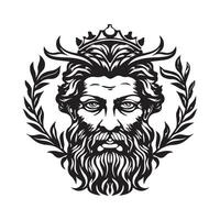 Dionysos Logo Design und Abbildungen auf Weiß Hintergrund vektor