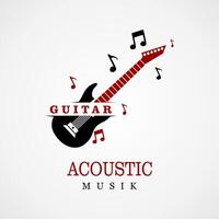 gitarr logotyp symbol design vektor