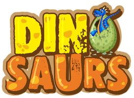 Schriftart für Wortdinosaurier mit Dinosaurier im Ei vektor