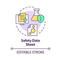 säkerhet data ark mång Färg begrepp ikon. reglerande efterlevnad. incident förebyggande. risk bedömning. runda form linje illustration. abstrakt aning. grafisk design. lätt till använda sig av presentation, artikel vektor