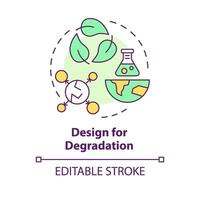 design för degradering mång Färg begrepp ikon. biologiskt nedbrytbar material. plast återvinning, avfall minska. runda form linje illustration. abstrakt aning. grafisk design. lätt till använda sig av presentation vektor