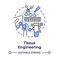 Gewebe Ingenieurwesen multi Farbe Konzept Symbol. Organ Regeneration. Gesundheit Technologie. Biotechnologie. runden gestalten Linie Illustration. abstrakt Idee. Grafik Design. einfach zu verwenden im Präsentation vektor