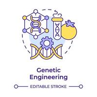 genetisk teknik mång Färg begrepp ikon. gen manipulation. precision föder upp. bioteknik. runda form linje illustration. abstrakt aning. grafisk design. lätt till använda sig av i presentation vektor