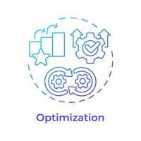 Geschäft Prozess Verwaltung Optimierung Blau Gradient Konzept Symbol. Prozess Analyse, betriebsbereit Effizienz. runden gestalten Linie Illustration. abstrakt Idee. Grafik Design. einfach zu verwenden im Infografik vektor