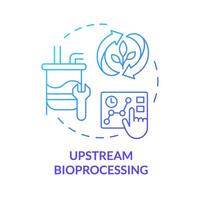 stromaufwärts Bioverarbeitung Blau Gradient Konzept Symbol. selektiv Zucht, Bioprozess Entwicklung. landwirtschaftlich Bedingungen. runden gestalten Linie Illustration. abstrakt Idee. Grafik Design. einfach zu verwenden vektor