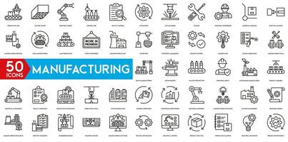 tillverkning ikon. injektion gjutning, tillverkning verktyg, produkt hopsättning, industriell design, produktion effektivitet, omgång tillverkning, metallbearbetning, plast produktion, industriell säkerhet vektor