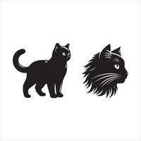 Katze Silhouette Symbol Grafik Logo Design vektor