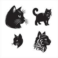 Katze Silhouette Symbol Grafik Logo Design vektor