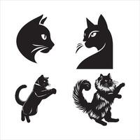 Katze Silhouette Symbol Grafik Logo Design vektor