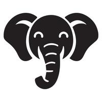 Elefant Silhouette - - freundlich Elefant Gesicht Illustration auf ein Weiß Hintergrund vektor