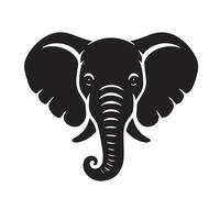 ett oskyldig elefant ansikte silhuett på en vit bakgrund vektor