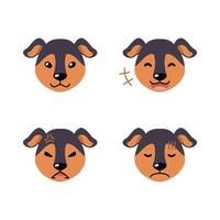 einstellen von Charakter Hund Gesichter zeigen anders Emotionen vektor