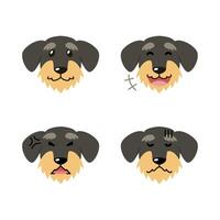 einstellen von Charakter süß Hund Gesichter zeigen anders Emotionen vektor