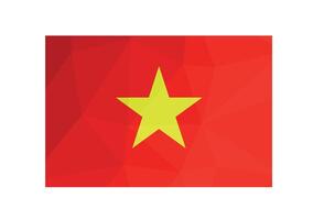 Illustration. offiziell Symbol von Vietnam. National Flagge mit Gelb Star auf rot Hintergrund. kreativ Design im niedrig poly Stil mit dreieckig Formen vektor