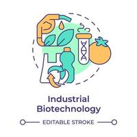 industriell Biotechnologie multi Farbe Konzept Symbol. biologisch abbaubar Materialien. Umwelt Lösungen. runden gestalten Linie Illustration. abstrakt Idee. Grafik Design. einfach zu verwenden im Präsentation vektor