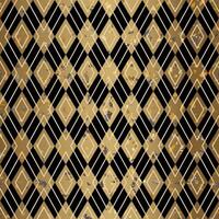Gold Rhombus Terrazzo Stein Textur nahtlos Muster Design auf schwarz Hintergrund vektor