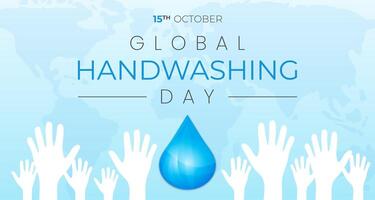 global Händewaschen Tag Hintergrund Banner vektor