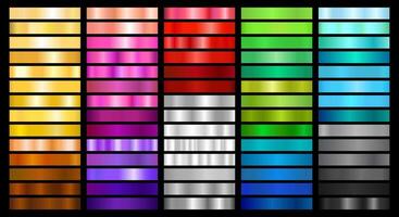 Metall und Farbe Gradient Sammlung von Farbfelder vektor