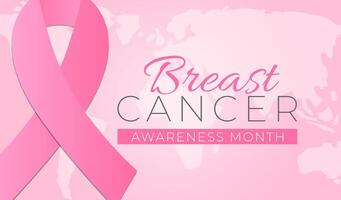 Brust Krebs Bewusstsein Monat Hintergrund Illustration Banner vektor