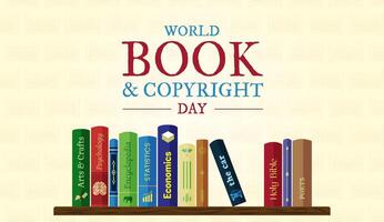Welt Buch Urheberrechte © Tag Hintergrund Illustration Design mit Bibliothek vektor